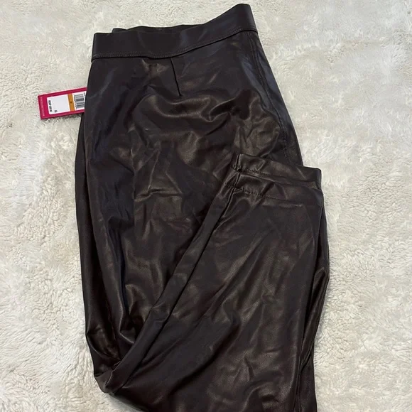 Vince Camuto Dark Brown Faux Leather Pants - Picture 4 of 6